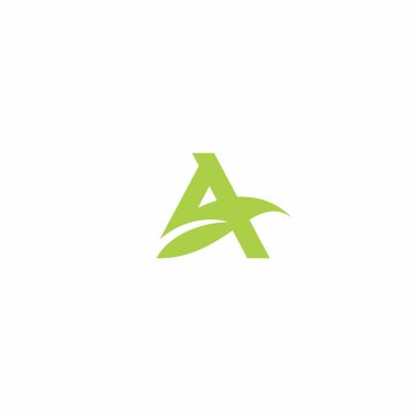 Letter A with eco leaf logo design