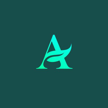Letter A logo design. Leaf Letter A Icon
