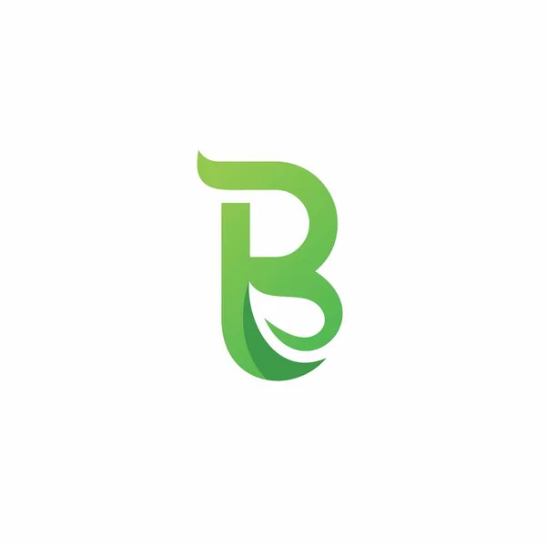 Green Leaf Letter Logo Design Vector — Stockový vektor