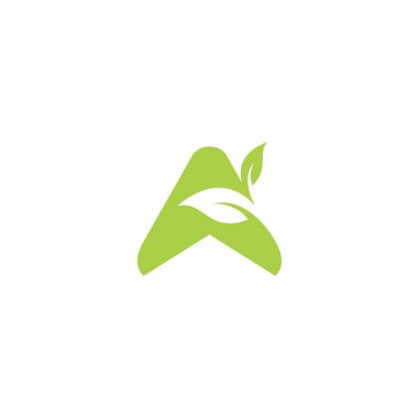 Green eco Letter A Logo Vector Design. Leaf Letter A