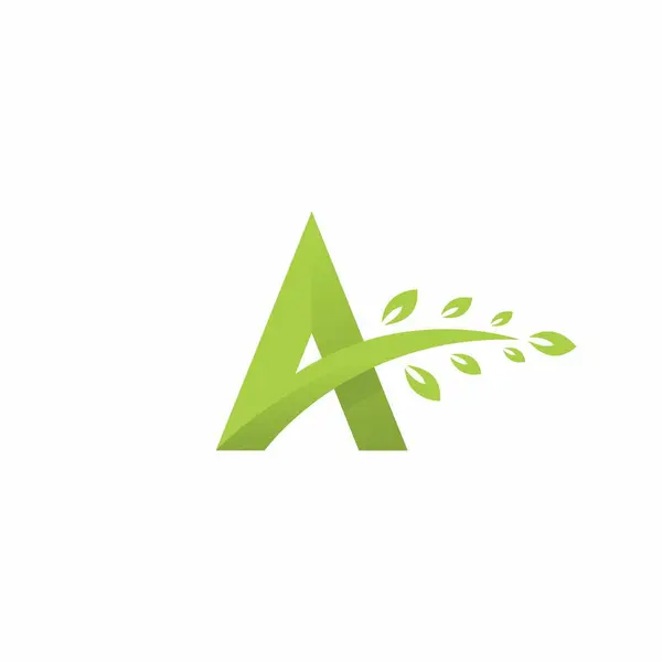 Letter Leaf Growth Logo Design — Stockový vektor