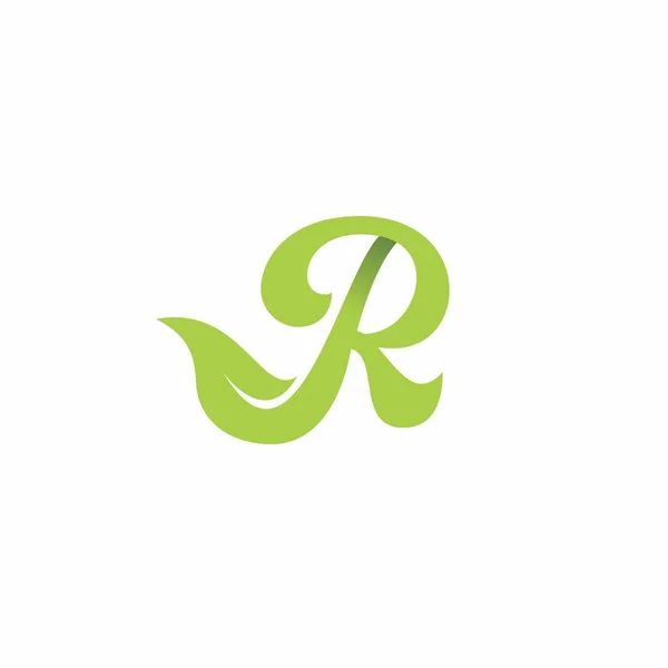 Leaf Eco Logo Design Letter Initial — Stockový vektor