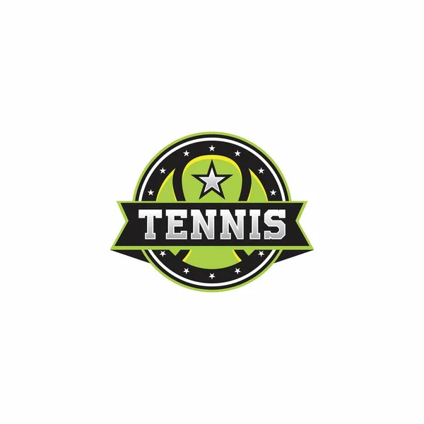 Λογότυπο Του Τένις Αμερικάνικο Λογότυπο Αθλητισμού Σχεδιασμός Λογότυπου Του Τένις — Διανυσματικό Αρχείο