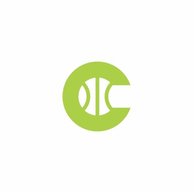 C Tennis Ball Logo Design. Letter C Icon