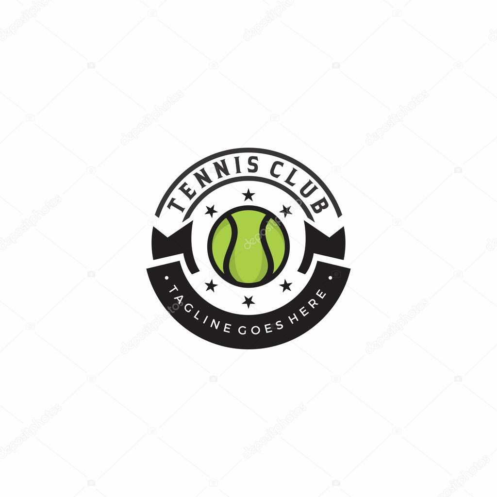 Tennis Club Stamp Logo Design. Tennis Academy Logo