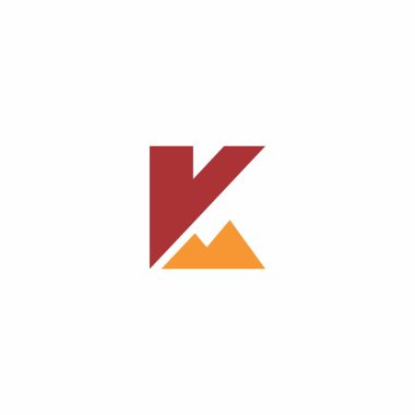 K Mountain Logo Design. Mountain Icon