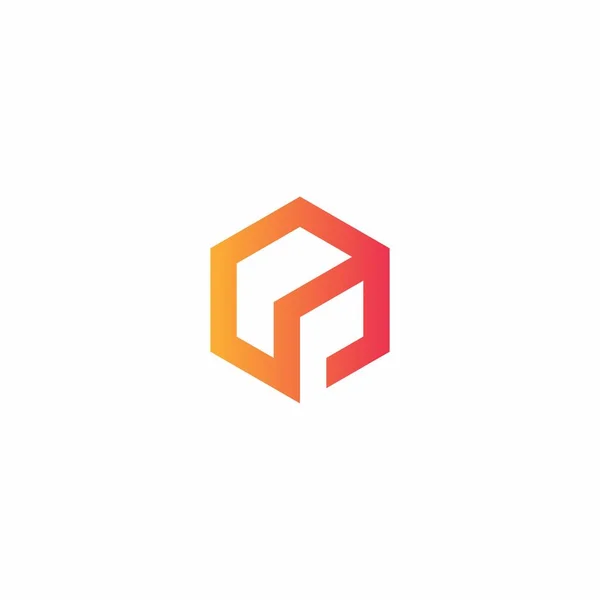 Hexagon Logo Design Коробка Иконой — стоковый вектор