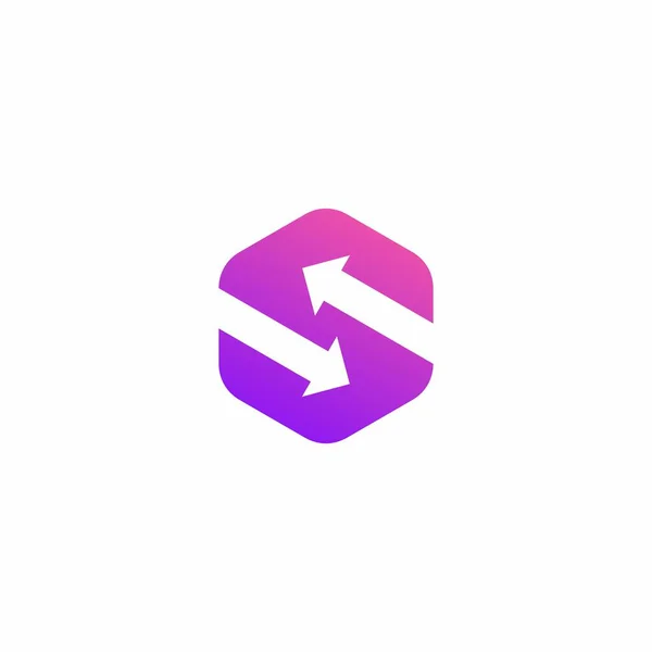 Pijl Hexagon Logo Ontwerp — Stockvector