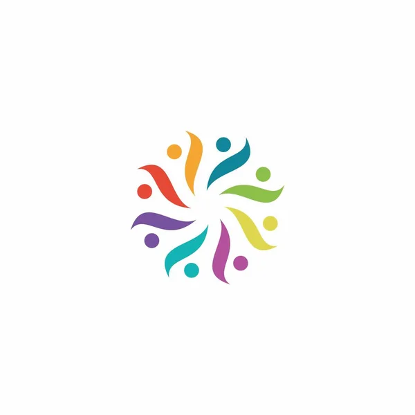 Menselijk Logo Wederzijdse Hulp Icoon Mensen Samen Abstract Logotype Mensen — Stockvector