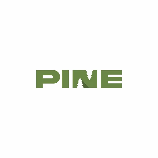 Pine Logo Design Dennenboom Icoon Vector — Stockvector