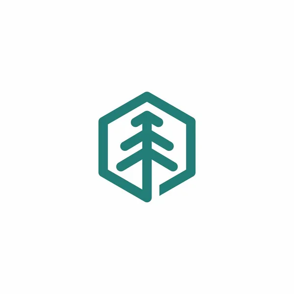 Pine Tree Logo Design Pinheiro Natureza Vector —  Vetores de Stock