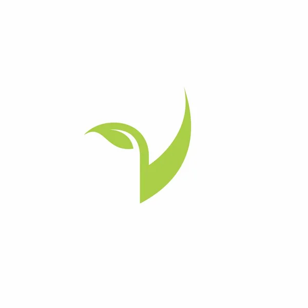 Leaf Logo Design Icona Delle Piante Naturali — Vettoriale Stock