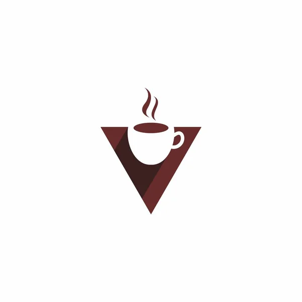 Γράμμα Φλιτζάνι Καφέ Λογότυπο Διάνυσμα Εικονογράφηση Εικονίδιο Καφέ — Διανυσματικό Αρχείο