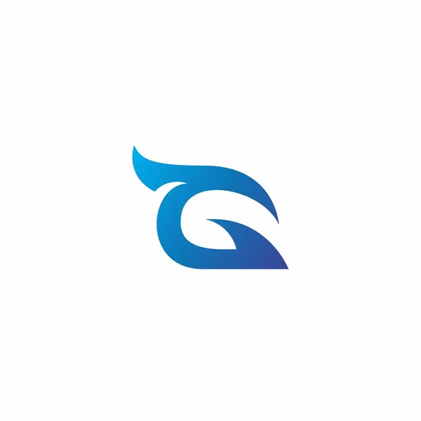 Conception Initiale Logo Simple Avec Couleur Bleue — Image vectorielle