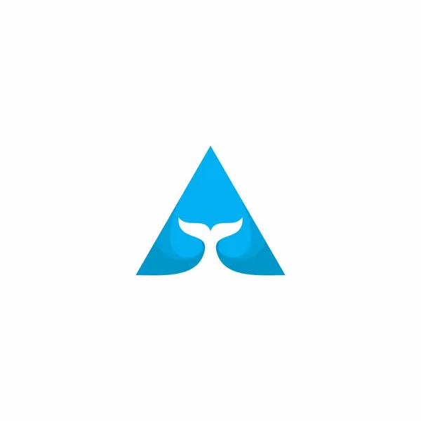 Carta Uma Cauda Baleia Logo Design Ícone Baleia —  Vetores de Stock