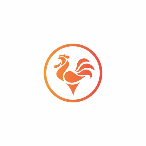 Rooster Logo Design Template Chicken Vector Illustration — Stock Vector