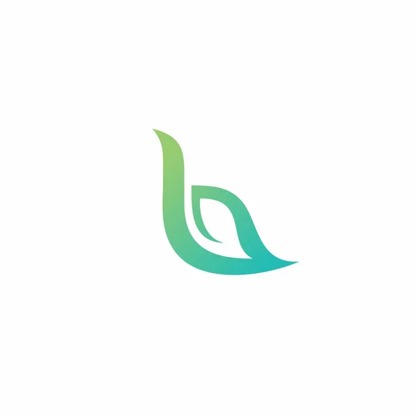 Leaf Design Буква Organic Logo — стоковый вектор