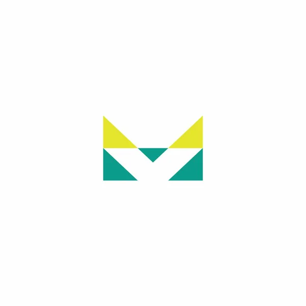 文字M三角形のロゴデザイン M初期アイコン Modern Design — ストックベクタ