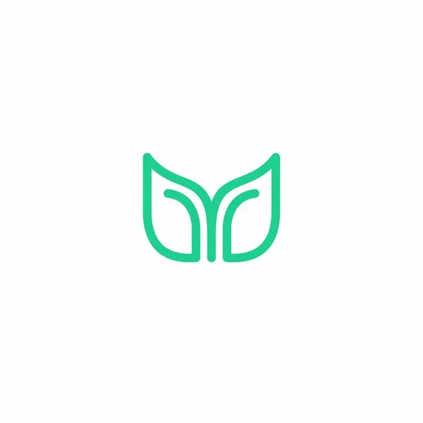 Diseño Del Logotipo Hoja Icono Inicial Orgánico — Vector de stock