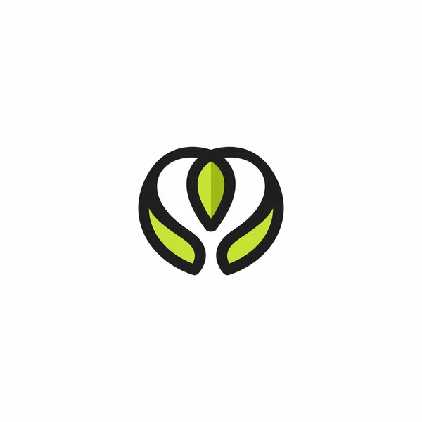 Letra Life Logo Vector Ilustración Icono Hoja Diseño Inicial Del — Vector de stock