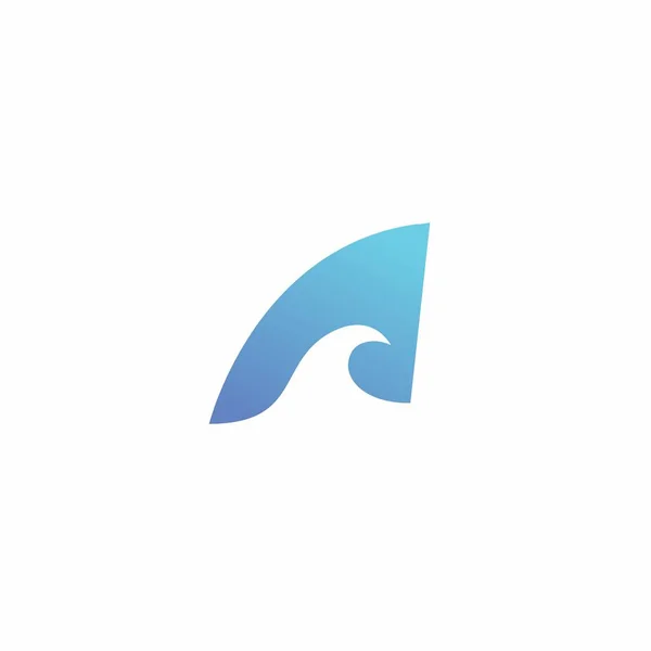 Letter Wave Logo Wave Eenvoudig Ontwerp Zwaai Met Logo Eerste — Stockvector