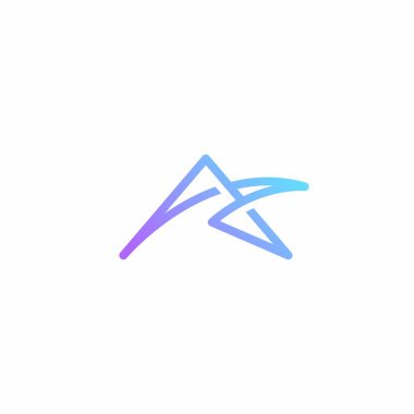 İnce çizgiler zarif harf A logosu. Başlangıç Simgesi