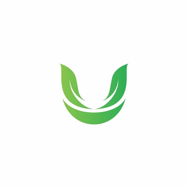Letra Leaf Logo Vector Ilustración Icono Hoja Naturaleza Diseño Ecológico — Vector de stock