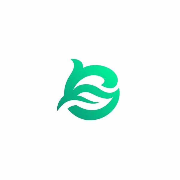 Diseño Del Logotipo Hoja Letra Logo Simple Icono Hoja — Vector de stock