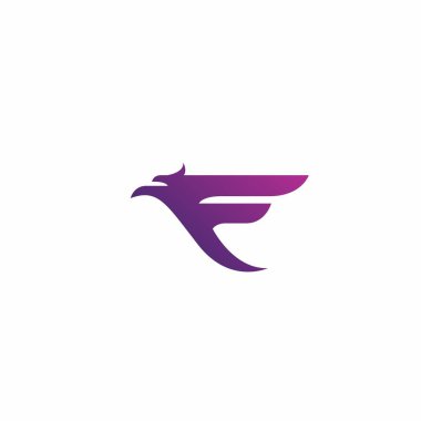 F Eagle Logo Tasarımı. F Falcon Logosu. Baş harf F