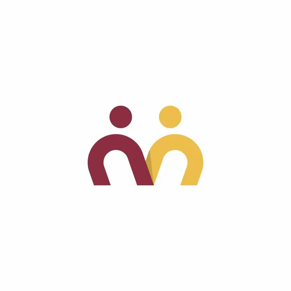 Letter Logo Design Creatief Purple Orange Connecting Partnership People Vector — Stockvector