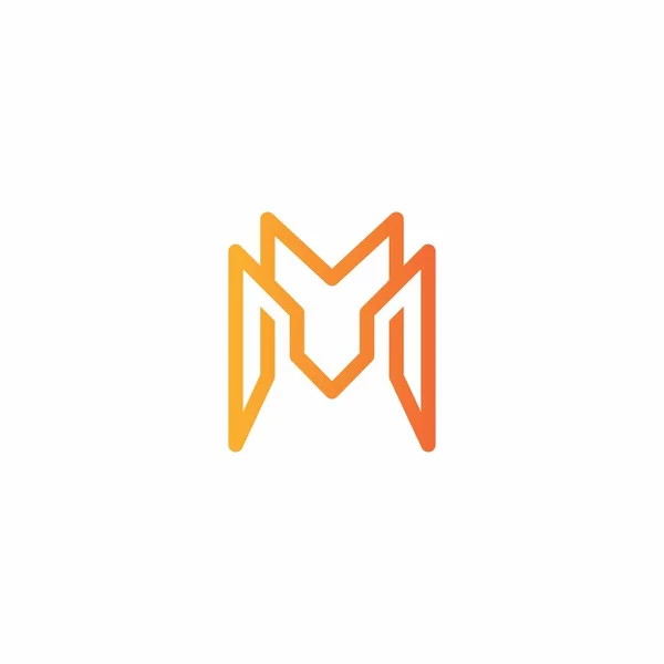 字母M标志或Mm首字母缩写为两个现代的单字符号 模仿黑白名片标志 — 图库矢量图片
