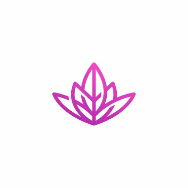 Lotus Hattı Çiçek Logosu Tasarımı. Lotus Simgesi. Spa veya meditasyon için logo