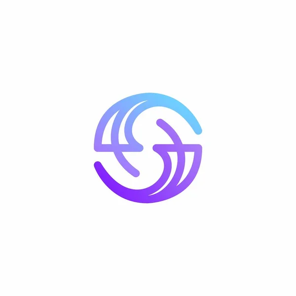 Harfi Logo Tasarımı Vektör Şablonu Media Corporate Linear Outline Biçimi — Stok Vektör