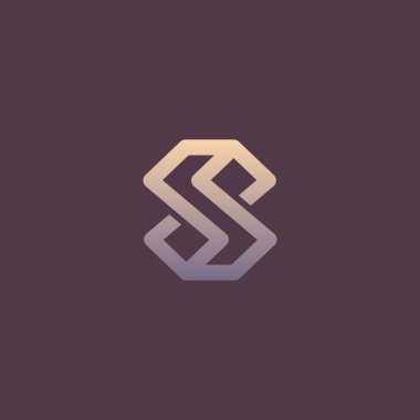 S Logosu Modern Tasarım. S simgesinin baş harfleri. S harfi satır logosu