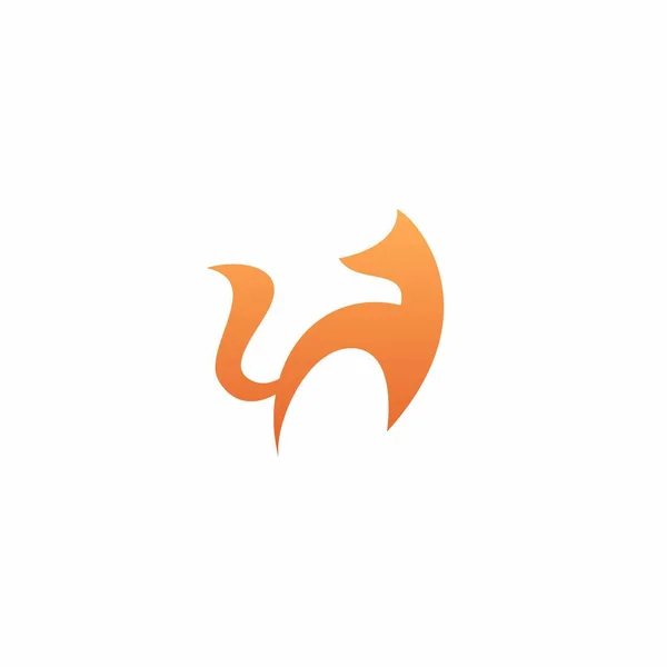 Fox Vector Llüstrasyonu Fox Logo Tasarımı Basit — Stok Vektör