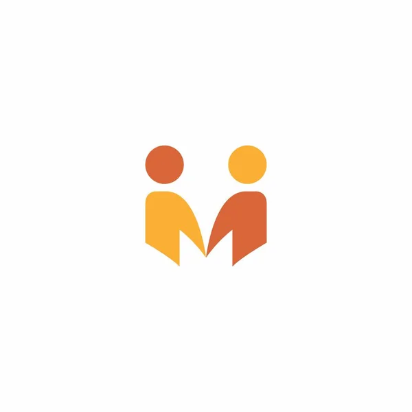 Två Personer Logotyp Design Brev Ikon — Stock vektor