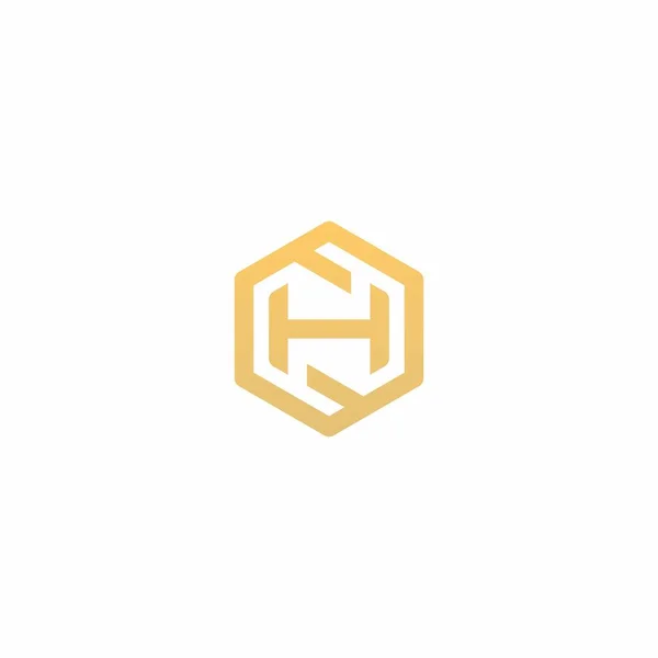 Hexagon Logo Design Brev Enkel Logotyp Design — Stock vektor