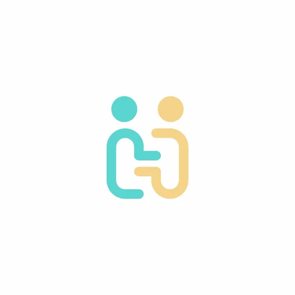 Initiaal Met People Logo Sjabloon Letter Logo — Stockvector