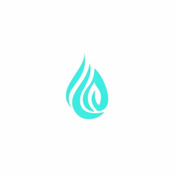 Leaf Water Logo Design Drop Water Leaf Vector Illustration — Stock Vector