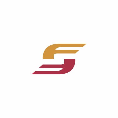 SF Logo Tasarımı. F Kanadı Vektör İllüstrasyonu