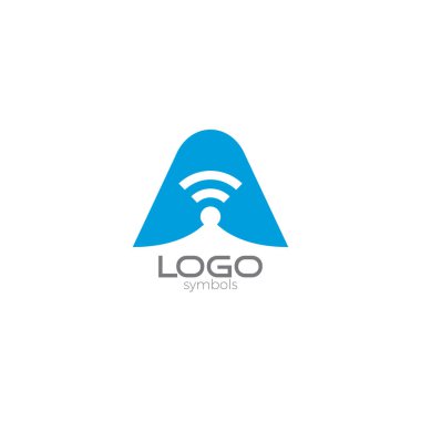 Bir İşaret Logosu. İnternet için bir Wifi logosu 