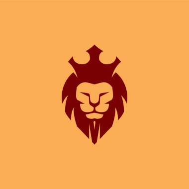 Aslan Logosu. Crown Lion vektör çizimi
