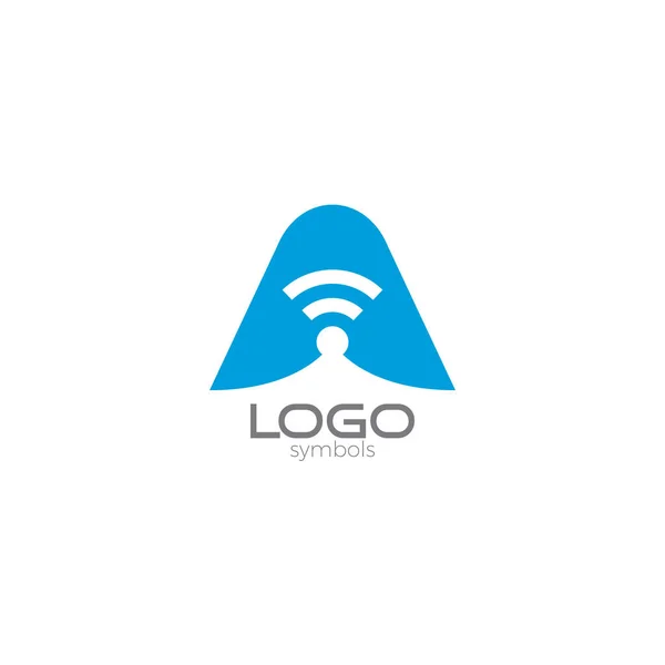 Brev Signal Logo Wifi Logotyp För Internet — Stock vektor