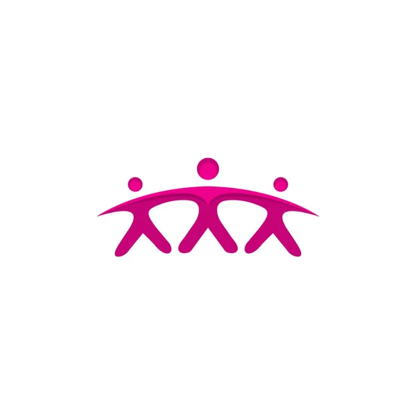 Drie Mensen Ikoon Logo Ontwerp Van Menselijke Gemeenschap — Stockvector