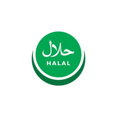 Halal Logo Sembol Vektörü. Halal Simgesi. İslam Gıda