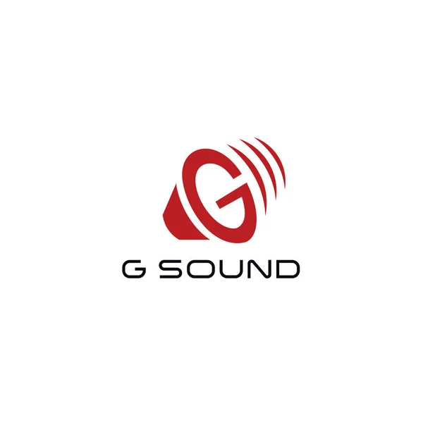 Sound Logó Levél Audio Logo Design — Stock Vector