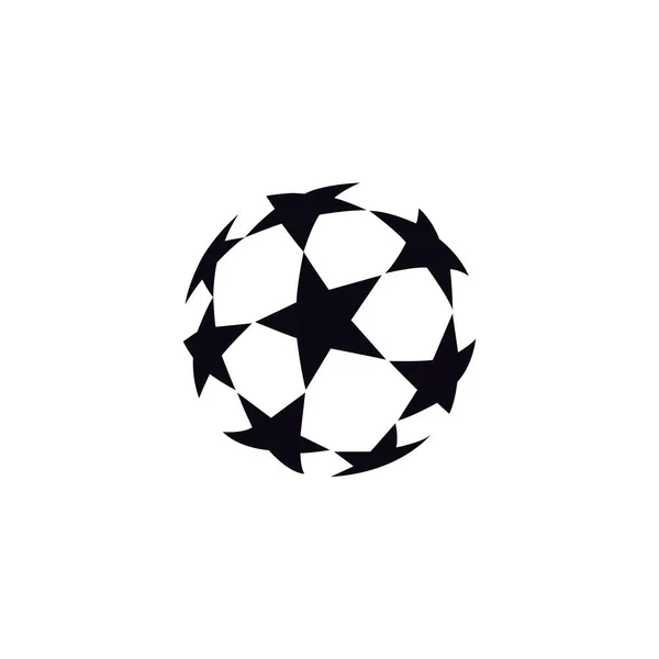 Ball Star Logo Design Ikone Des Fußballs — Stockvektor