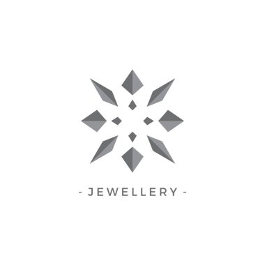 Mücevher Logosu Tasarımı. Yıldız logosu vektörü. Elmas Logosu