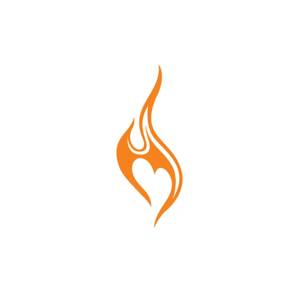 Fire Love Logosu Soyut Ateş Logosu Tasarımı — Stok Vektör