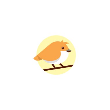Kuş Sevimli Logo Kuş Çocuk vektör çizimi